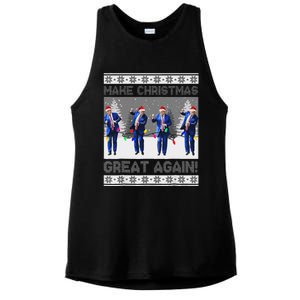 Make Christmas Great Again Trump Dance Xmas Ladies PosiCharge Tri-Blend Wicking Tank