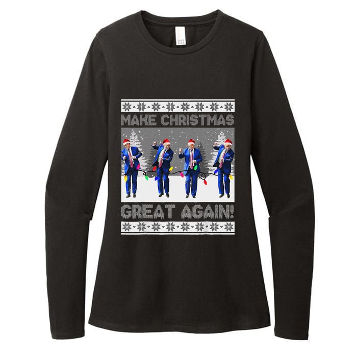 Make Christmas Great Again Trump Dance Xmas Womens CVC Long Sleeve Shirt