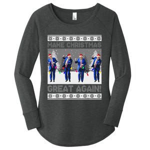 Make Christmas Great Again Trump Dance Xmas Women's Perfect Tri Tunic Long Sleeve Shirt