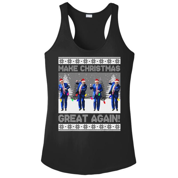 Make Christmas Great Again Trump Dance Xmas Ladies PosiCharge Competitor Racerback Tank