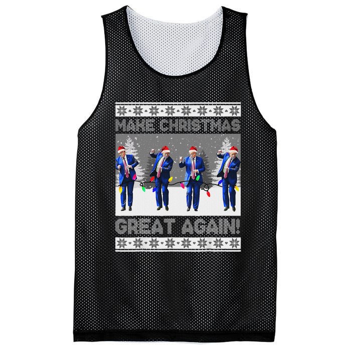 Make Christmas Great Again Trump Dance Xmas Mesh Reversible Basketball Jersey Tank