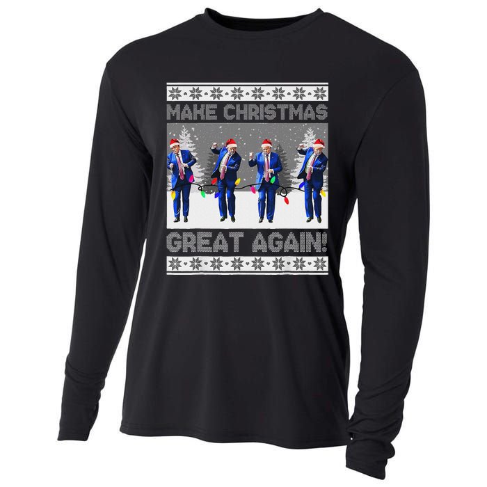 Make Christmas Great Again Trump Dance Xmas Cooling Performance Long Sleeve Crew