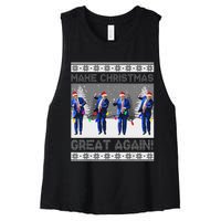 Make Christmas Great Again Trump Dance Xmas Women's Racerback Cropped Tank