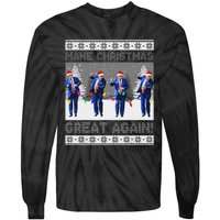 Make Christmas Great Again Trump Dance Xmas Tie-Dye Long Sleeve Shirt