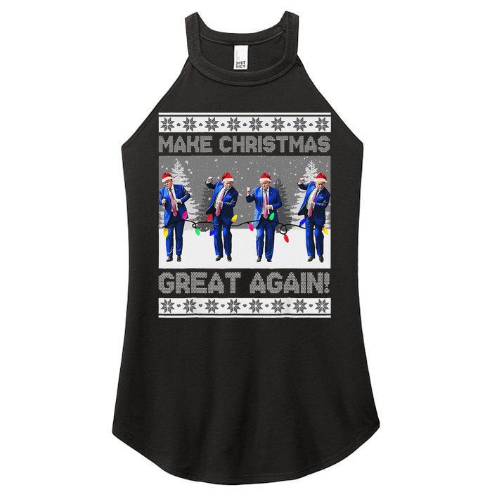 Make Christmas Great Again Trump Dance Xmas Women's Perfect Tri Rocker Tank