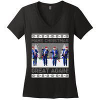 Make Christmas Great Again Trump Dance Xmas Women's V-Neck T-Shirt