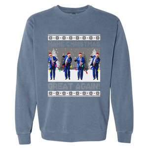 Make Christmas Great Again Trump Dance Xmas Garment-Dyed Sweatshirt