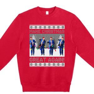 Make Christmas Great Again Trump Dance Xmas Premium Crewneck Sweatshirt