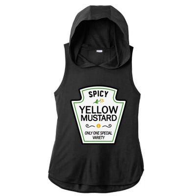 Mustard Condiments Group Halloween Costumes Ladies PosiCharge Tri-Blend Wicking Draft Hoodie Tank