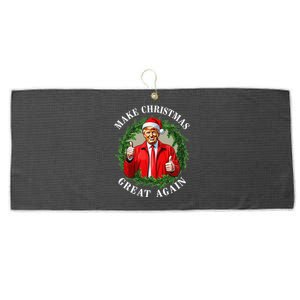 Make Christmas Great Again Donald Trump Maga Large Microfiber Waffle Golf Towel