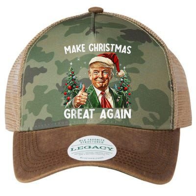 Make Christmas Great Again Funny Santa Trump 2024 Xmas Legacy Tie Dye Trucker Hat