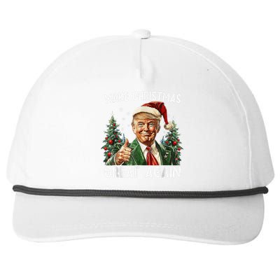 Make Christmas Great Again Funny Santa Trump 2024 Xmas Snapback Five-Panel Rope Hat