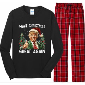 Make Christmas Great Again Funny Santa Trump 2024 Xmas Long Sleeve Pajama Set