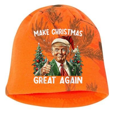 Make Christmas Great Again Funny Santa Trump 2024 Xmas Kati - Camo Knit Beanie