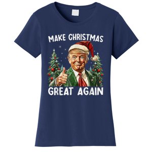 Make Christmas Great Again Funny Santa Trump 2024 Xmas Women's T-Shirt