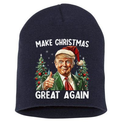 Make Christmas Great Again Funny Santa Trump 2024 Xmas Short Acrylic Beanie