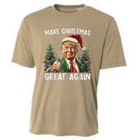 Make Christmas Great Again Funny Santa Trump 2024 Xmas Cooling Performance Crew T-Shirt