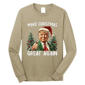 Make Christmas Great Again Funny Santa Trump 2024 Xmas Long Sleeve Shirt