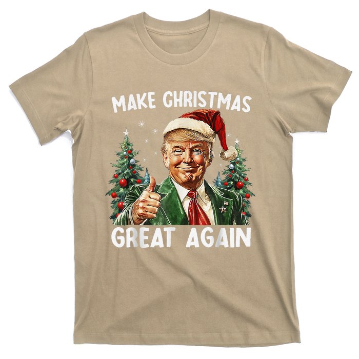 Make Christmas Great Again Funny Santa Trump 2024 Xmas T-Shirt