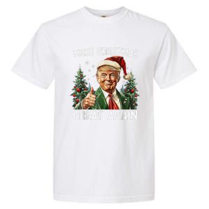 Make Christmas Great Again Funny Santa Trump 2024 Xmas Garment-Dyed Heavyweight T-Shirt