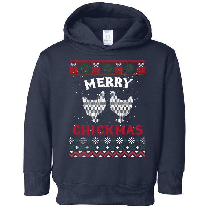 Merry Chickmas Gift For Christmas Lovers Toddler Hoodie