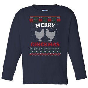 Merry Chickmas Gift For Christmas Lovers Toddler Long Sleeve Shirt