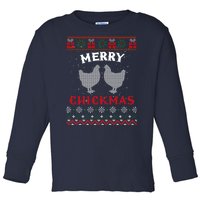 Merry Chickmas Gift For Christmas Lovers Toddler Long Sleeve Shirt