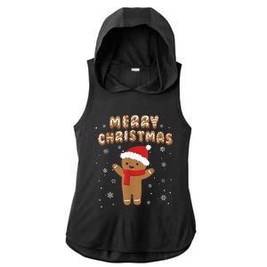 Merry Christmas Gingerbread Merry Christmas Cookie Bakers Ladies PosiCharge Tri-Blend Wicking Draft Hoodie Tank