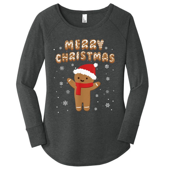 Merry Christmas Gingerbread Merry Christmas Cookie Bakers Women's Perfect Tri Tunic Long Sleeve Shirt