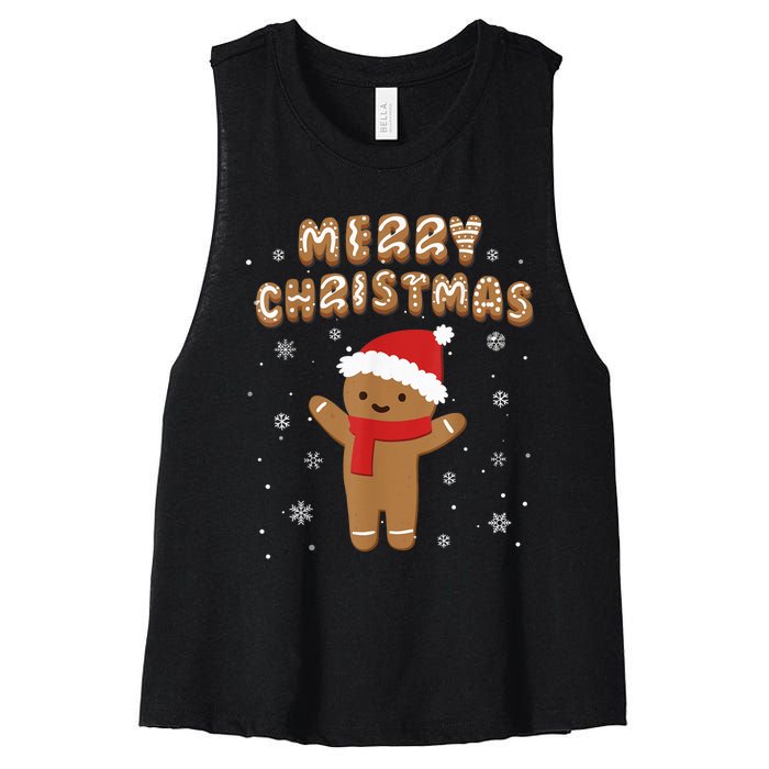 Merry Christmas Gingerbread Merry Christmas Cookie Bakers Women's Racerback Cropped Tank