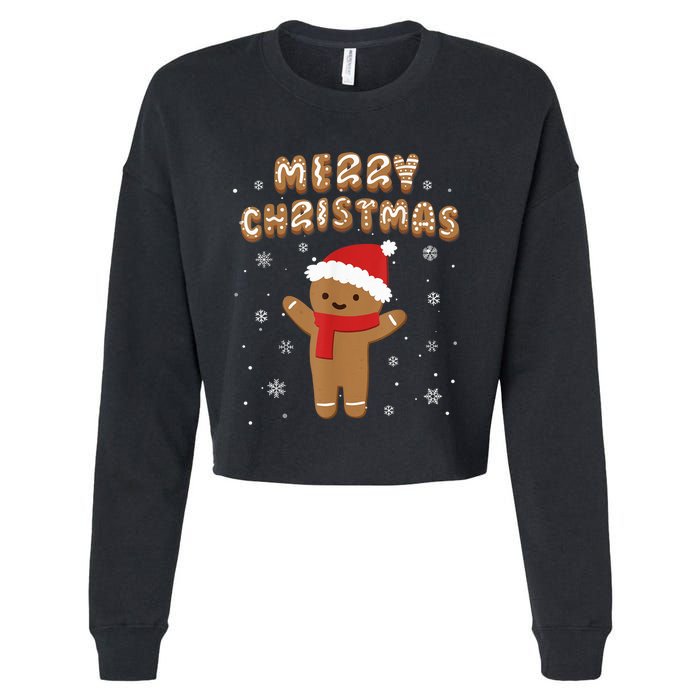 Merry Christmas Gingerbread Merry Christmas Cookie Bakers Cropped Pullover Crew