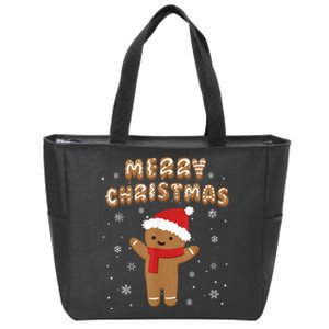 Merry Christmas Gingerbread Merry Christmas Cookie Bakers Zip Tote Bag