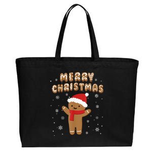 Merry Christmas Gingerbread Merry Christmas Cookie Bakers Cotton Canvas Jumbo Tote