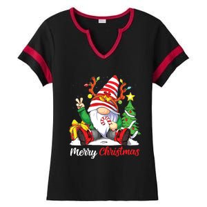 Merry Christmas Gnome Family Christmas Shirts For Women Ladies Halftime Notch Neck Tee