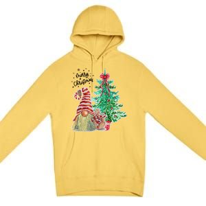 Merry Christmas Gnome Tree Festive Holiday Premium Pullover Hoodie