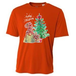 Merry Christmas Gnome Tree Festive Holiday Cooling Performance Crew T-Shirt