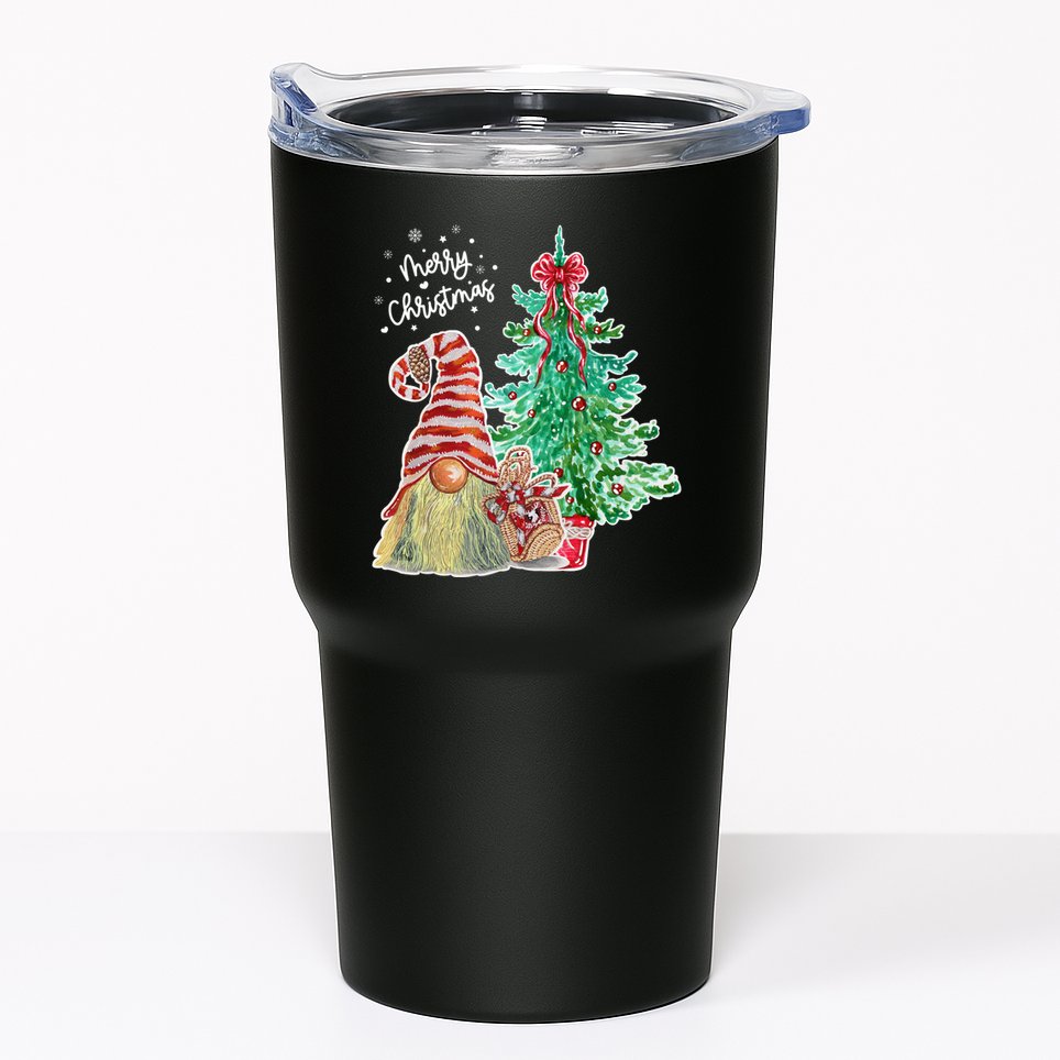 Merry Christmas Gnome Tree Festive Holiday Tumbler