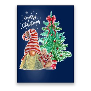 Merry Christmas Gnome Tree Festive Holiday Poster