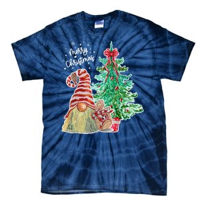 Merry Christmas Gnome Tree Festive Holiday Tie-Dye T-Shirt