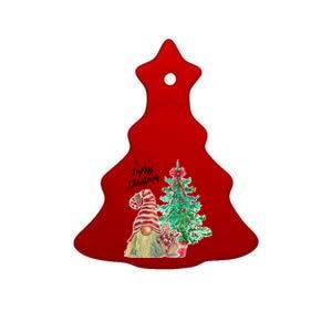 Merry Christmas Gnome Tree Festive Holiday Ceramic Tree Ornament