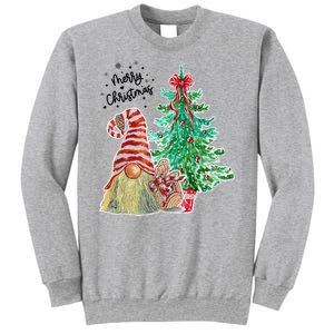 Merry Christmas Gnome Tree Festive Holiday Sweatshirt