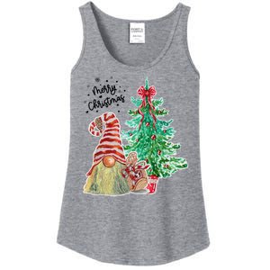 Merry Christmas Gnome Tree Festive Holiday Ladies Essential Tank