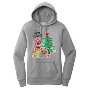 Merry Christmas Gnome Tree Festive Holiday Women's Pullover Hoodie