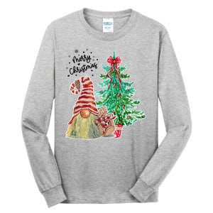 Merry Christmas Gnome Tree Festive Holiday Tall Long Sleeve T-Shirt