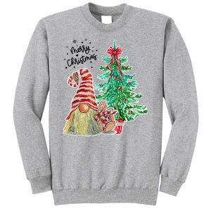 Merry Christmas Gnome Tree Festive Holiday Tall Sweatshirt