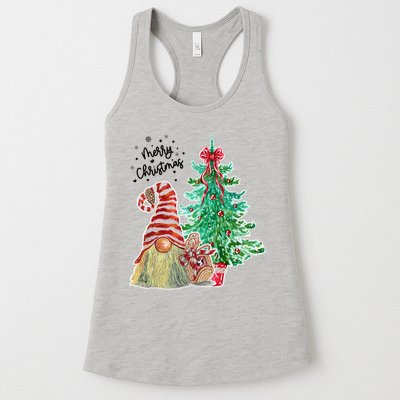 Merry Christmas Gnome Tree Festive Holiday Womens Tank Top
