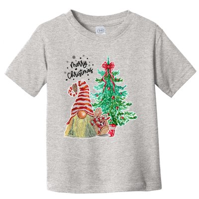 Merry Christmas Gnome Tree Festive Holiday Toddler T-Shirt