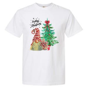 Merry Christmas Gnome Tree Festive Holiday Garment-Dyed Heavyweight T-Shirt