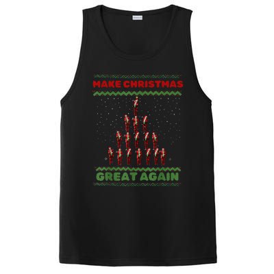 Make Christmas Great Again Funny Trump Xmas Snow Pajama Ugly PosiCharge Competitor Tank