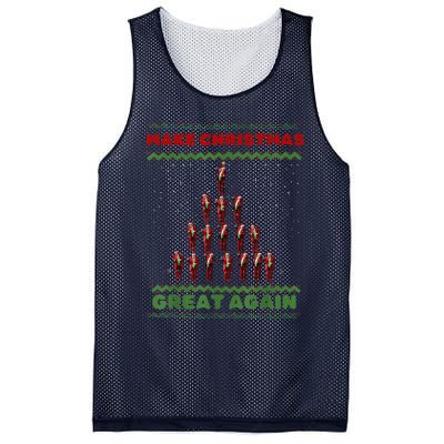 Make Christmas Great Again Funny Trump Xmas Snow Pajama Ugly Mesh Reversible Basketball Jersey Tank